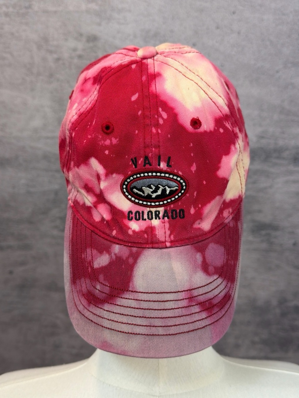 Vajl Colorado Tie-Dye Baseball Cap - Red & Cream